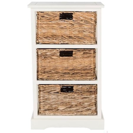 Safavieh Halle Storage Side Table- Distressed White - 29.5 x 13.4 x 17.3 in. AMH5738B